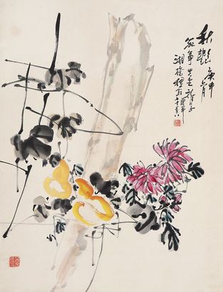 黄稷堂 秋艳 立轴
