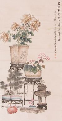 孔小瑜花卉立轴