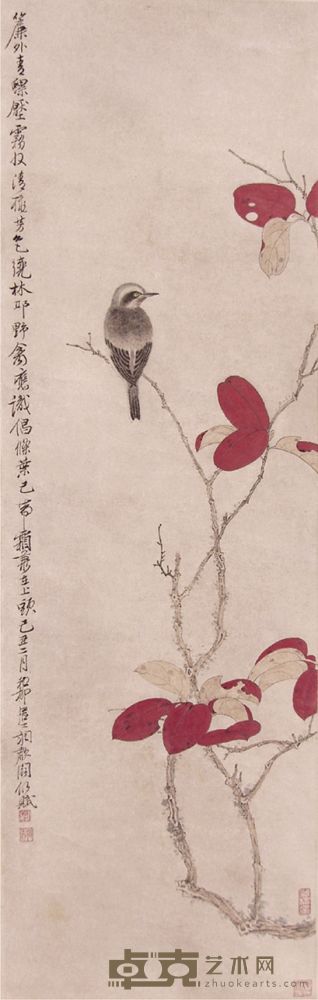 谢稚柳花鸟立轴 110×35