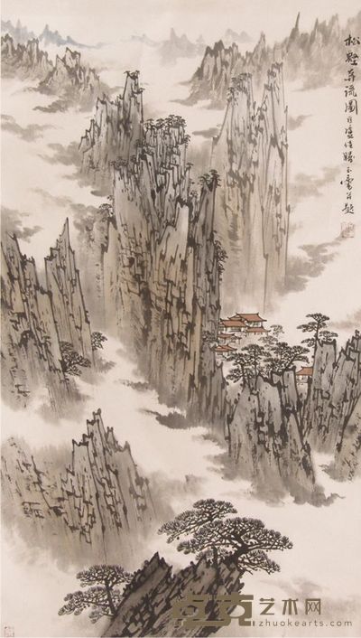 宋玉麟山水立轴 75×44