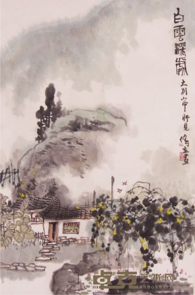 朱修立山水立轴 68×46