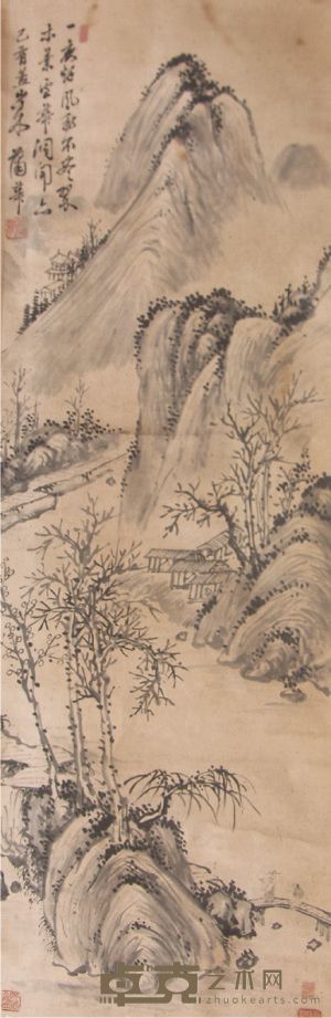 蒲华山水立轴 135×44