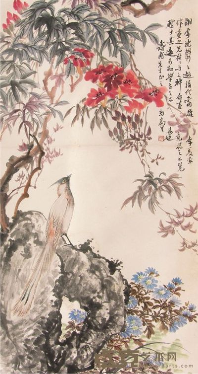 马万里花鸟立轴 111×60