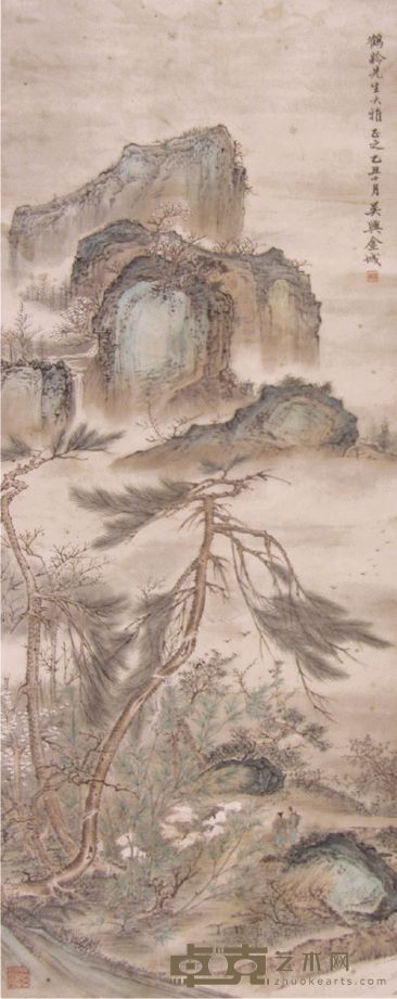金城山水立轴 108×42