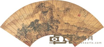 王原祁 1682年作 云峰迭翠图 扇面