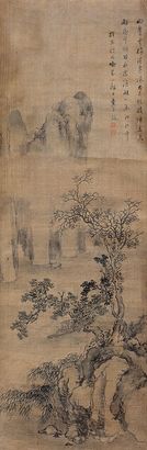 方薰 山水 立轴