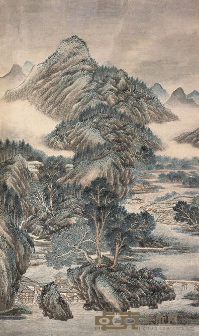 王炳 春耕图 立轴 115×67cm