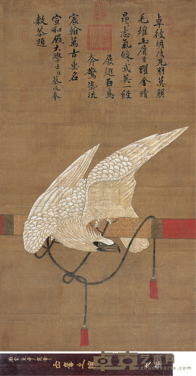 宋徽宗 （款） 白鹰图 立轴 145×79cm