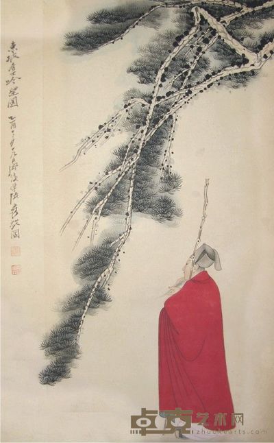 张大千 吟望图立轴 81×40