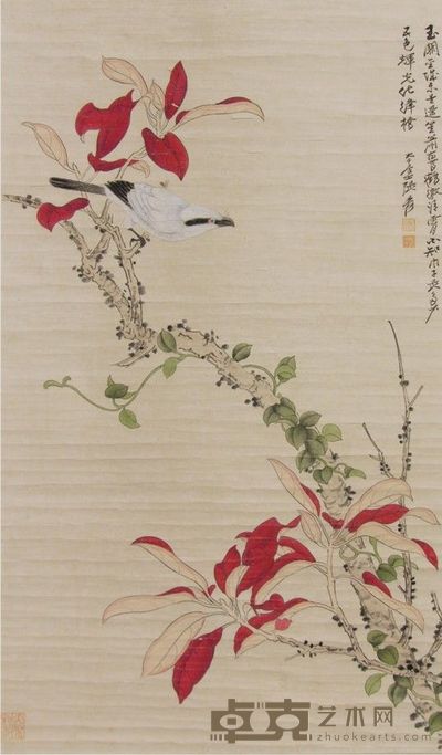 张大千 花鸟立轴 88×52