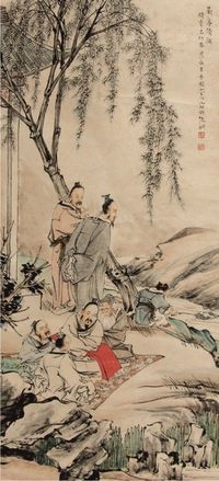李芳园  人物立轴