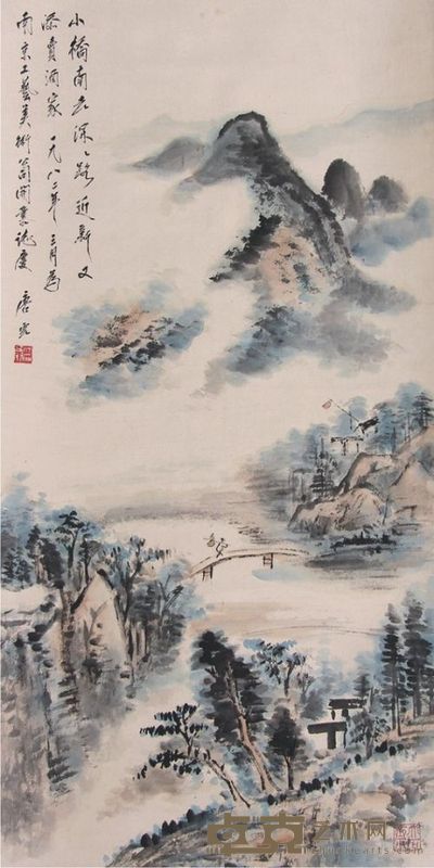 唐云 山水立轴 81×41