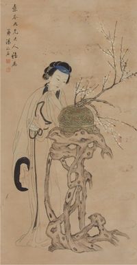 汤禄名  人物立轴