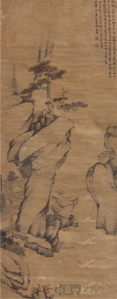 戴本孝 山水立轴 176×70