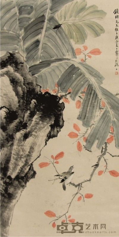 江寒汀 花鸟立轴 105×54