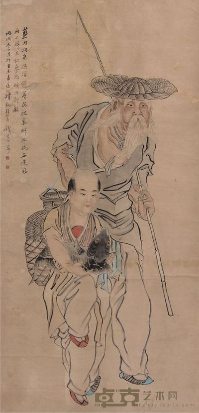 钱慧安  人物立轴 130×65