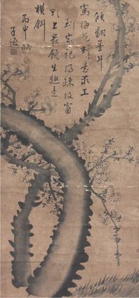佚名  墨梅立轴