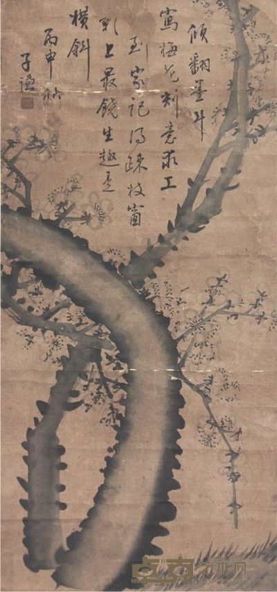佚名  墨梅立轴 63×33