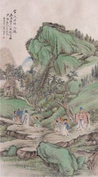 袁培基  山水立轴