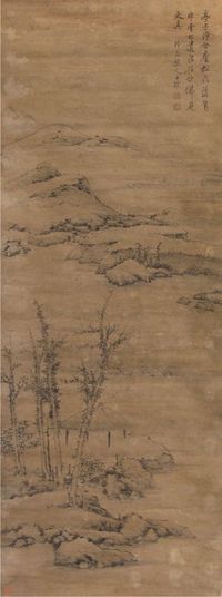 查士标  山水立轴