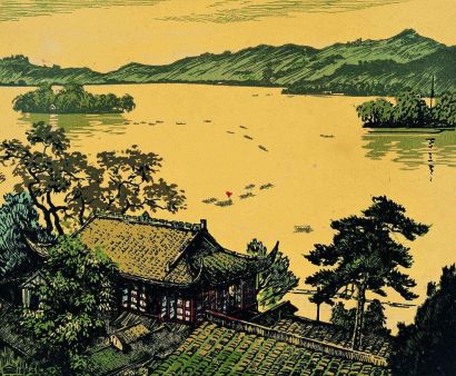 张漾兮 1954年作 西湖风景