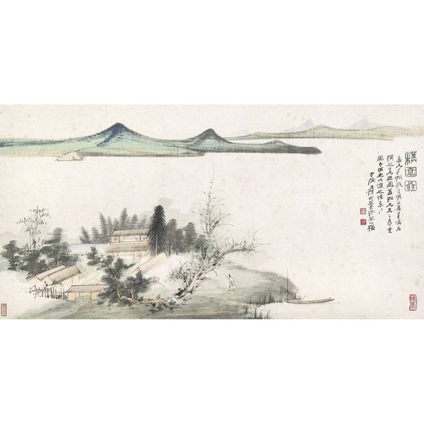 张大千 叶恭绰 1949年作 朴园图 镜框