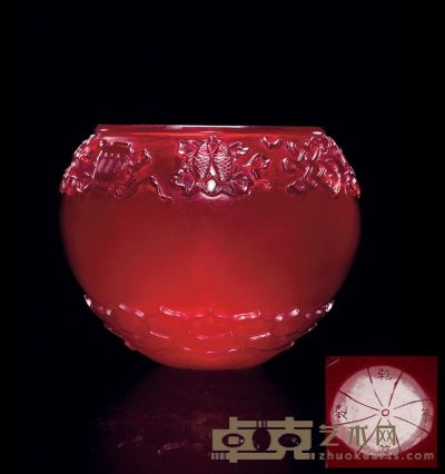 清乾隆 宝石红料碗 直径13cm