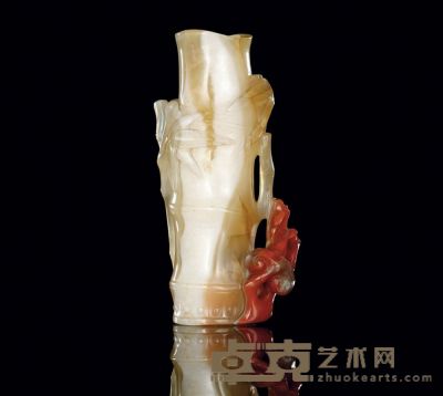 18th 玛瑙竹形瓶 高12cm