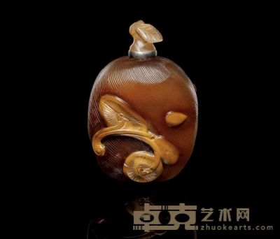 1770-1830 玛瑙瓜形鼻烟壶 高5.1cm
