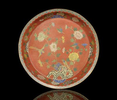 A LARGE CLOISONNE ENAMELLED BASIN，LATE 18TH CENTURY