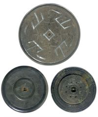 THREE BRONZE MIRRORS，HAN DYNASTY AND LATER (206BC-220AD)