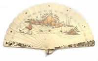 AN IVORY LACQUERED BRIS脙聣 FAN  CANTON，19TH CENTURY