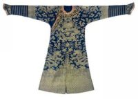 A BLUE SUMMER WEAVE GAUZE CHI&#39;FU OR FORMAL COURT ROBE  CHINA，MID 19TH CENTURY