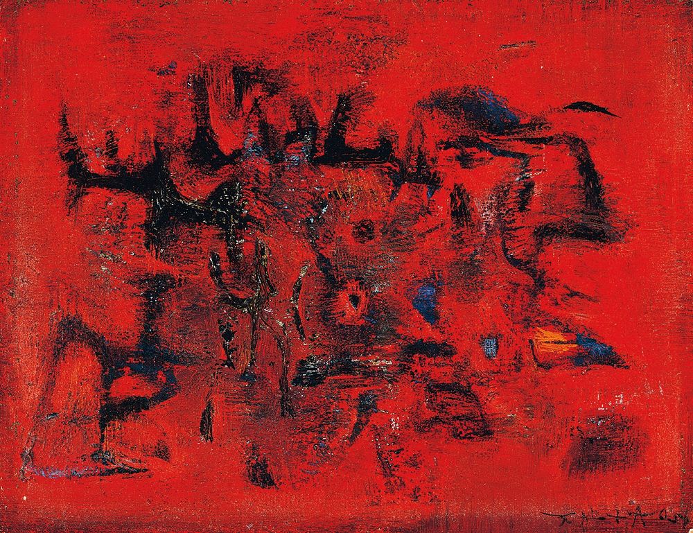 赵无极 1956年作 火14.6×18.2cm