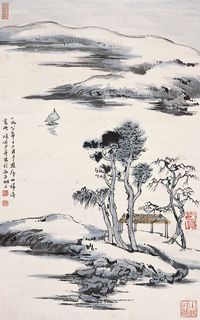 陆俨少 山水 立轴