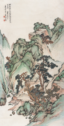 汪声远 1920年作 青绿山水 立轴