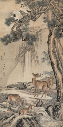 沈铨 1751年作 九如图 立轴