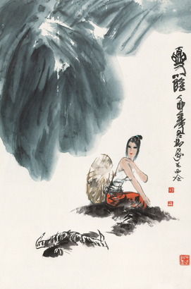 冯远 1987年作 夏荫 立轴