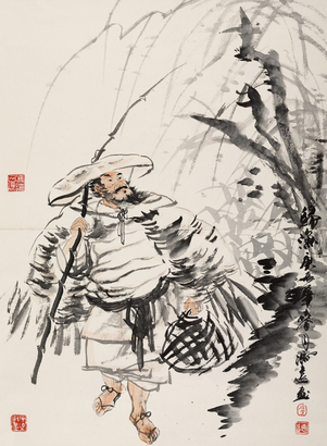 冯远 2000年作 归渔图 立轴