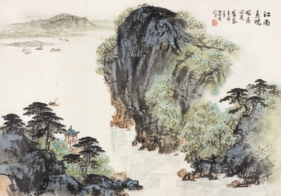 刘鲁生 1981年作 江南春晓 镜心