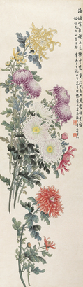 缪莆孙 1942年作 菊花 立轴