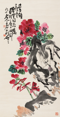 王个簃 牡丹 立轴