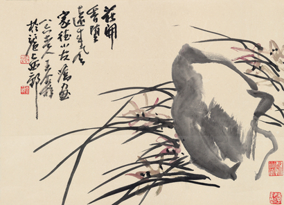 王个簃 兰花 立轴