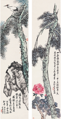 高峻 花鸟 （二幅） 立轴