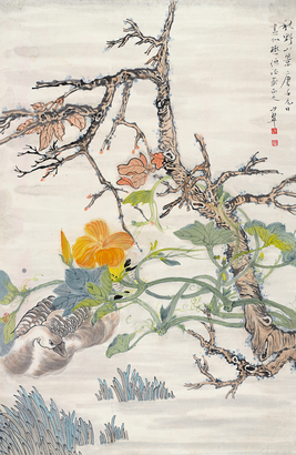 陈小翠 1960年作 秋野小景 立轴