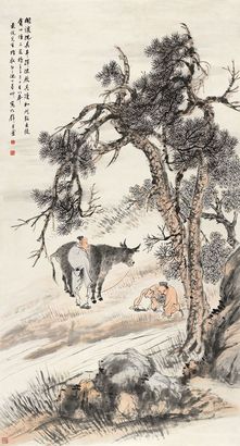 倪墨耕 1912年作 择流洗耳 立轴