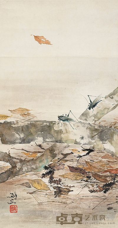 高剑父 秋虫图 立轴 58×30.5cm