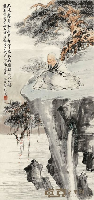 孔小瑜 1946年作 无量寿佛 镜心 82×38cm