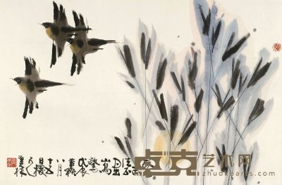 韩美林 1988年作 月出山鸟惊 镜心 67.5×101.5cm