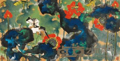 韩天衡 映日荷花 镜心 69×136cm